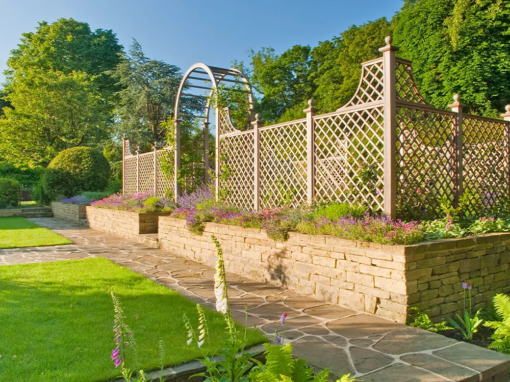 garden arch and matching trellis
