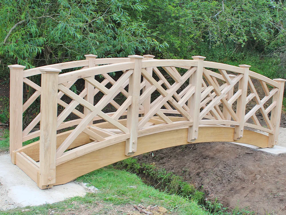 wooden bridge under construction